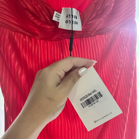 NWT Red strapless Valentines Hello Molly plisse dress size US 10 - Picture 5 of 5
